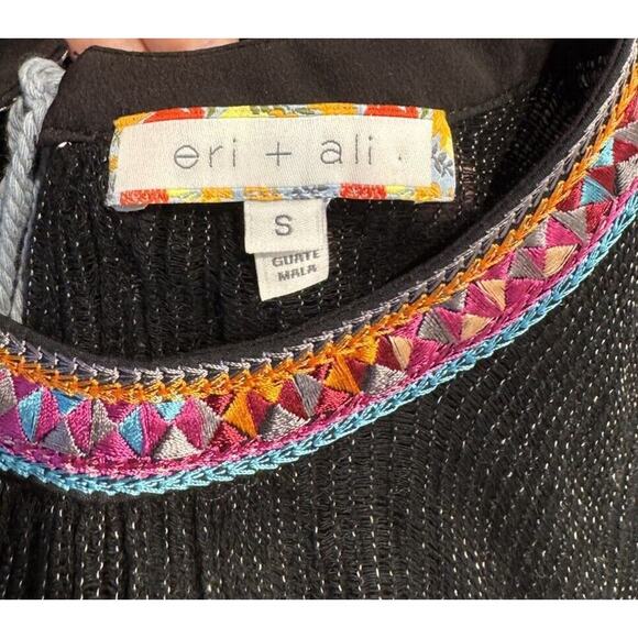 Eri + Ali Size Small Open Back Tie Neck Tassel Gauzy Merletta Top Anthropologie - Picture 4 of 9